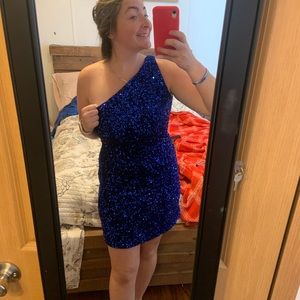 Blue sequin homecoming dress